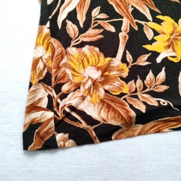 H&M Women's Floral Long Sleeve Top Sz XS Bohemian Fall Feminine Bodycon Cottage - Picture 5 of 7